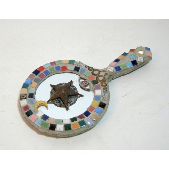 Hand Mirror Mosaic Mystical Fantasy - Picture 4 of 5